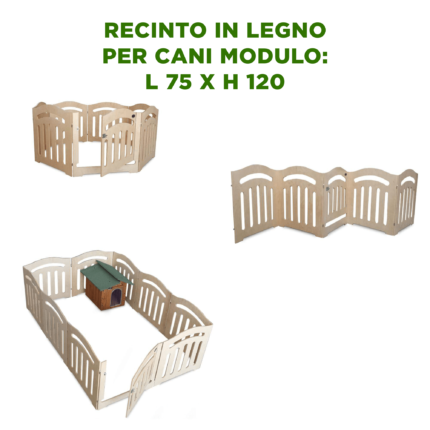 Recinto e Divisorio in Legno per Cani 75 x 120